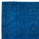 Modern Blue Handmade Area Rug, Turkish Carpet, Woolen Floor Covering