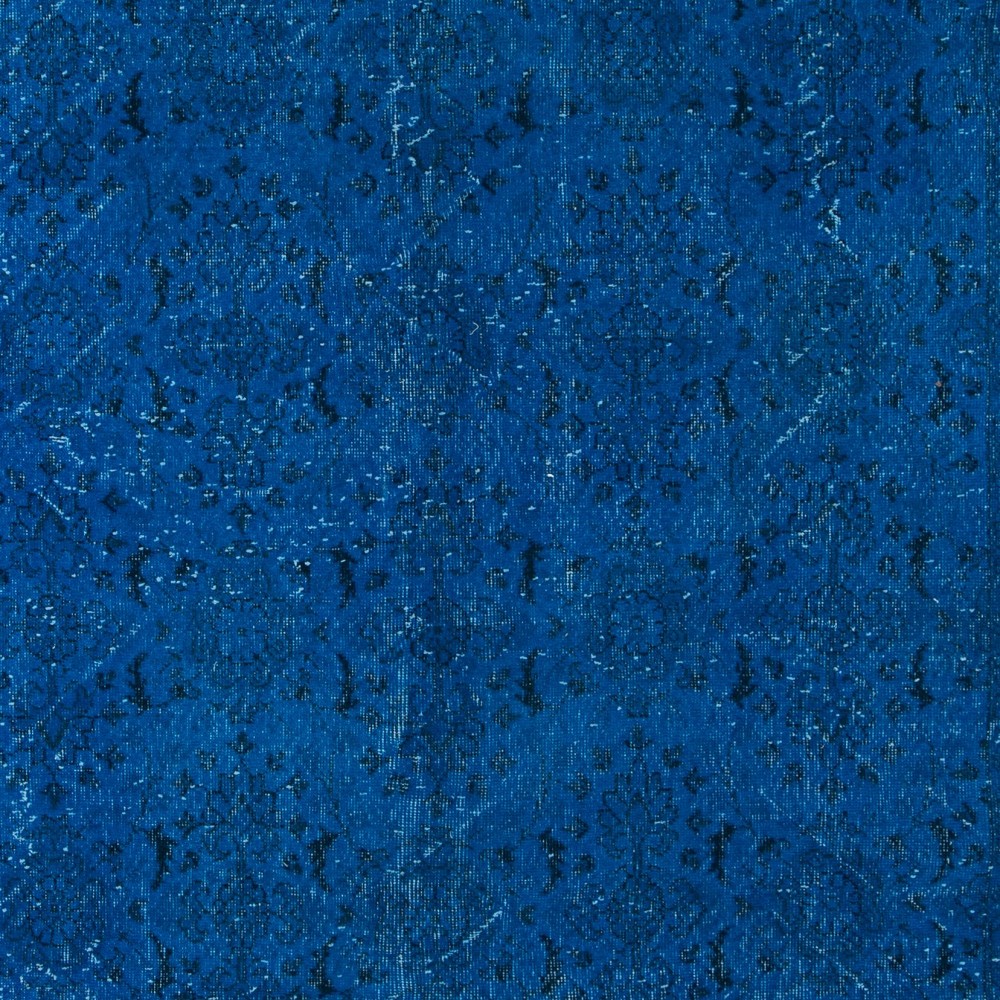 Modern Blue Handmade Area Rug, Turkish Carpet, Woolen Floor Covering