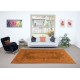 Decorative Orange Handmade Turkish Area Rug for Modern Interiors