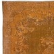 Traditional Orange Hand Knotted Turkish Area Rug for Modern Interiors