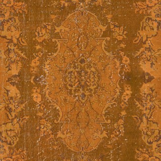 Decorative Orange Handmade Turkish Area Rug for Modern Interiors