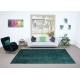 Traditional Handmade Dark Green Re-Dyed Area Rug for Modern Interiors