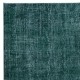 Traditional Handmade Dark Green Re-Dyed Area Rug for Modern Interiors