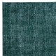 Traditional Handmade Dark Green Re-Dyed Area Rug for Modern Interiors