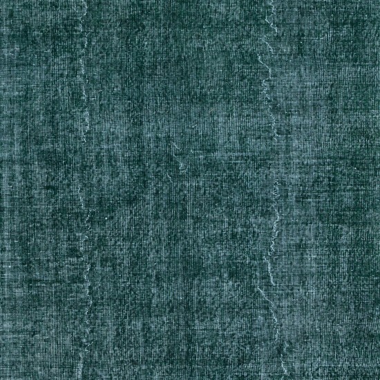 Traditional Handmade Dark Green Re-Dyed Area Rug for Modern Interiors