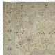 Vintage Handmade Turkish Kayseri Area Rug, Decorative Medallion Design Carpet, 100% Wool