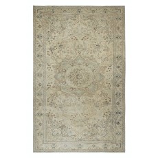 Vintage Handmade Turkish Kayseri Area Rug, Decorative Medallion Design Carpet, 100% Wool