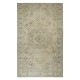 Unique Vintage Area Rug for Living Room, Handmade Anatolian Carpet in Beige with Medallion Design