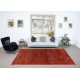 Plain Solid Burnt Orange Turkish Rug. Modern Handmade Upcycled Carpet