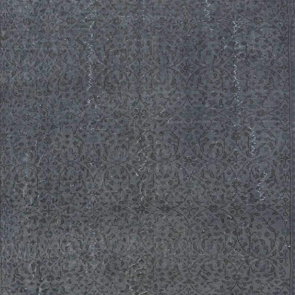 Handmade Turkish Floral Large Area Rug in Gray Tones, Ideal for Modern Home and Office Decor