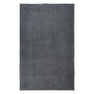 Handmade Turkish Floral Large Area Rug in Gray Tones, Ideal for Modern Home and Office Decor