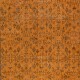 Handmade Rug with All-Over Botanical Design, Orange Turkish Carpet, Woolen Floor Covering