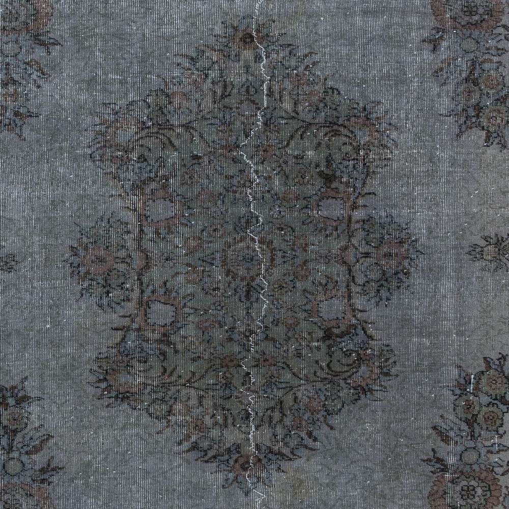 Aubusson Inspired Gray Area Rug for Modern Interiors, Handmade in Turkey
