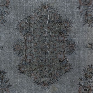 Aubusson Inspired Gray Area Rug for Modern Interiors, Handmade in Turkey Aubusson Inspired Gray Area Rug for Modern Interiors, Handmade in Turkey