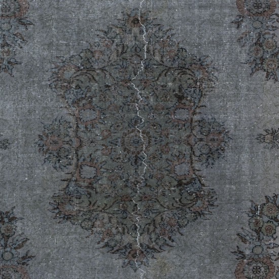Aubusson Inspired Gray Area Rug for Modern Interiors, Handmade in Turkey
