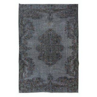 Aubusson Inspired Gray Area Rug for Modern Interiors, Handmade in Turkey