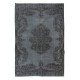 Aubusson Inspired Gray Area Rug for Modern Interiors, Handmade in Turkey