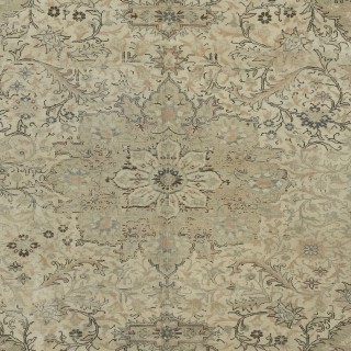 Vintage Handmade Turkish Kayseri Area Rug, Decorative Medallion Design Carpet, 100% Wool