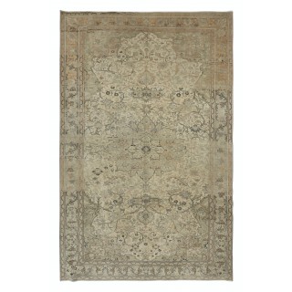Vintage Handmade Turkish Kayseri Area Rug, Decorative Medallion Design Carpet, 100% Wool