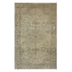 Unique Vintage Handmade Medallion Design Rug in Beige, Sun Faded Anatolian Oushak Carpet