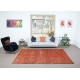 Handmade Turkish Orange Rug, Modern Floral Carpet, Bohemian Home Decor, Upcycled Floor Covering