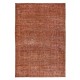Handmade Turkish Orange Rug, Modern Floral Carpet, Bohemian Home Decor, Upcycled Floor Covering