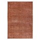Handmade Turkish Orange Rug, Modern Floral Carpet, Bohemian Home Decor, Upcycled Floor Covering