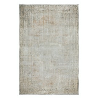Vintage Sun Faded Handmade Turkish Rug in Beige Color
