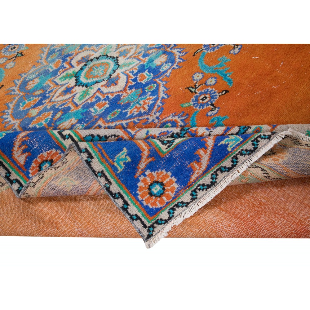 Vintage Oriental Rug, Ca 1960, Handmade Turkish Tribal Carpet
