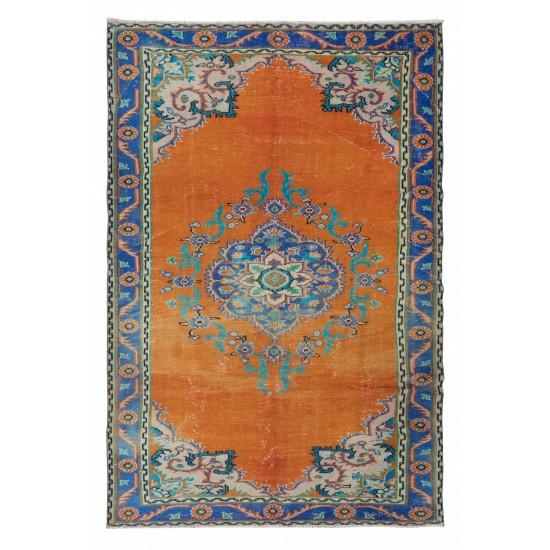 Vintage Oriental Rug, Ca 1960, Handmade Turkish Tribal Carpet