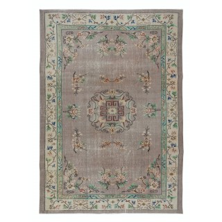 Vintage Chinese Art Deco Handmade Wool Area Rug for Country Home and Rustic Decor
