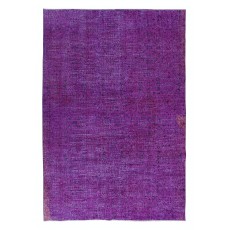 Hand Made Large Purple Rug for Office Decor. Modern Floral Turkish Carpet for Dining Room. Bohemian Rug for Living Room