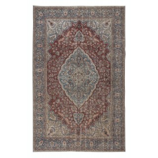 Traditional Ottoman Rug, Circa 1950, Handmade Turkish Carpet, Vintage Medallion Design Floor Covering