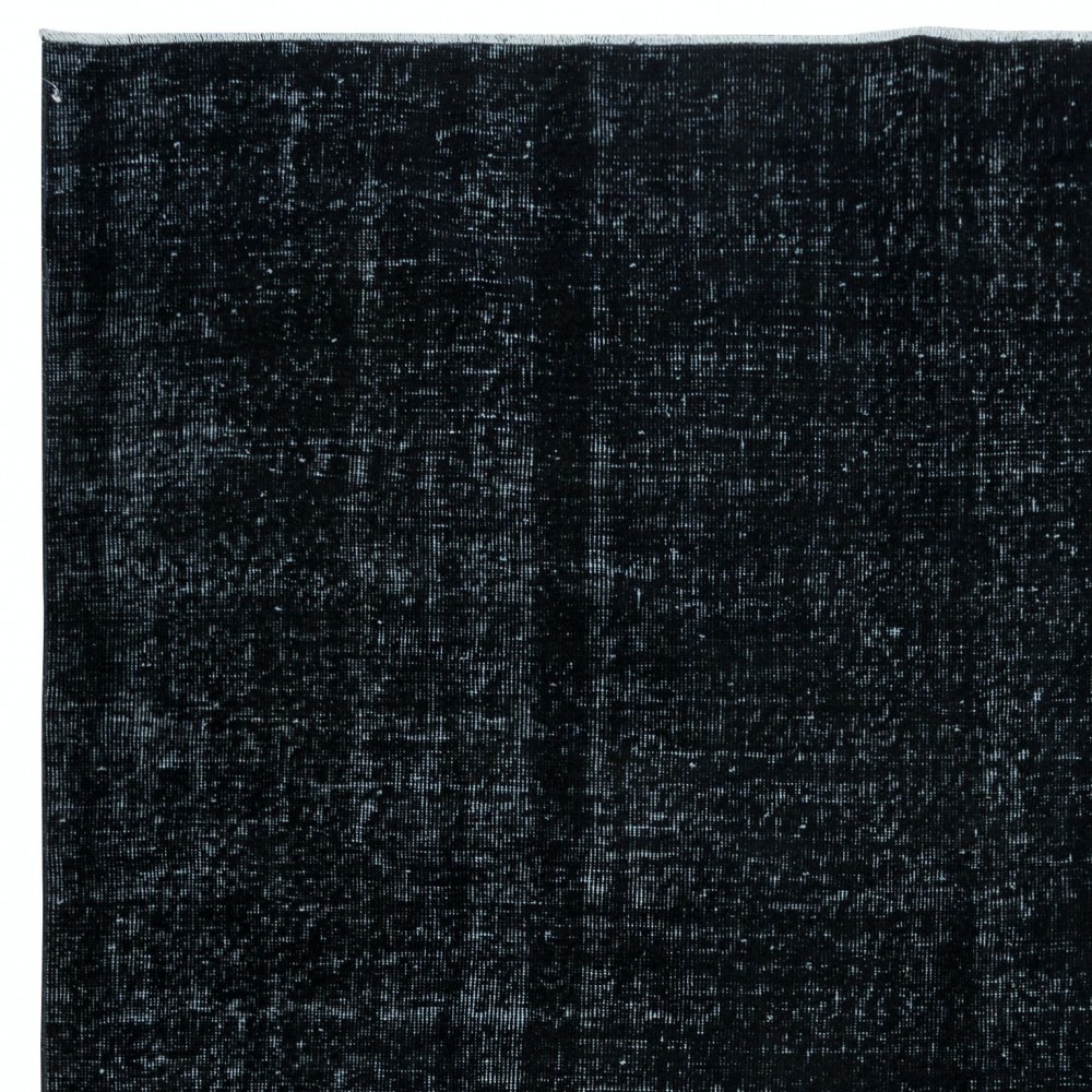 Contemporary Large Area Rug in Black for Living Room, Bedroom & Dining Room, Hand-Knotted in Turkey