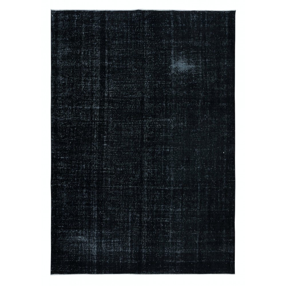 Contemporary Large Area Rug in Black for Living Room, Bedroom & Dining Room, Hand-Knotted in Turkey