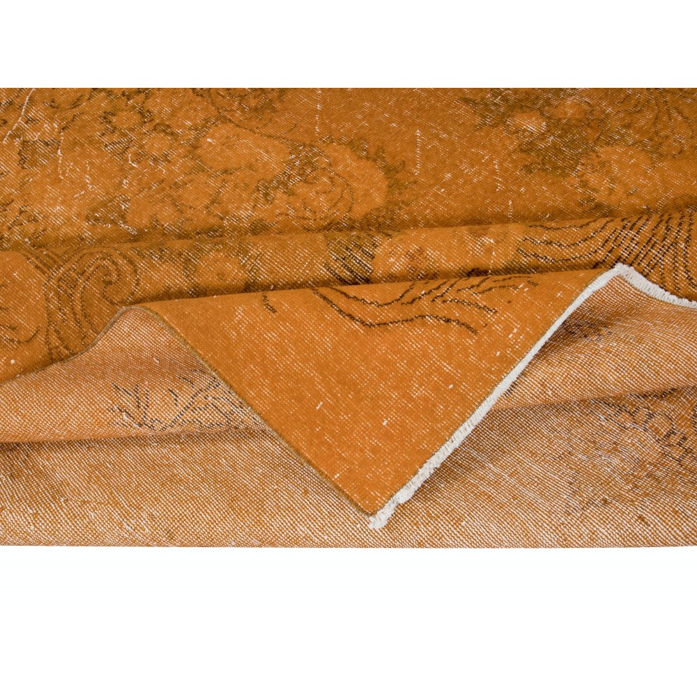 One-of-a-kind Vintage Rug in Orange, Handwoven and Handknotted in Turkey