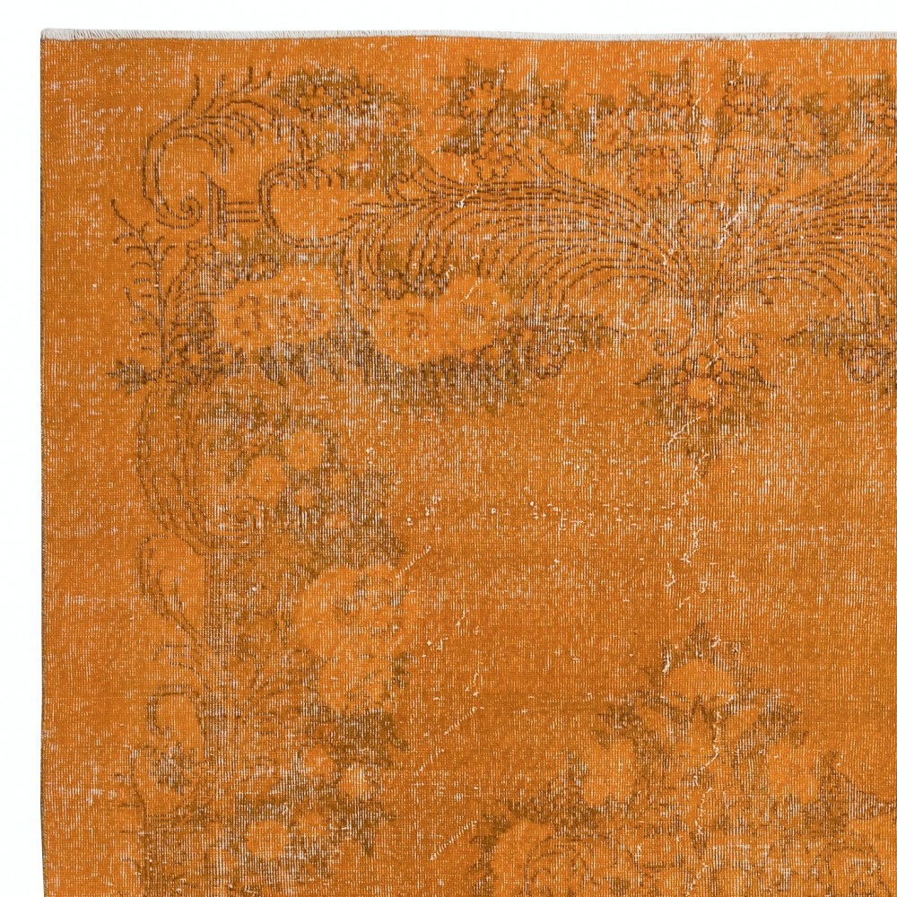 One-of-a-kind Vintage Rug in Orange, Handwoven and Handknotted in Turkey
