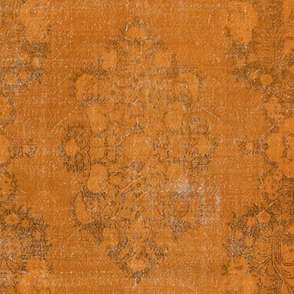 One-of-a-kind Vintage Rug in Orange, Handwoven and Handknotted in Turkey