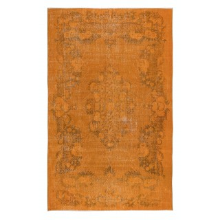 One-of-a-kind Vintage Rug in Orange, Handwoven and Handknotted in Turkey