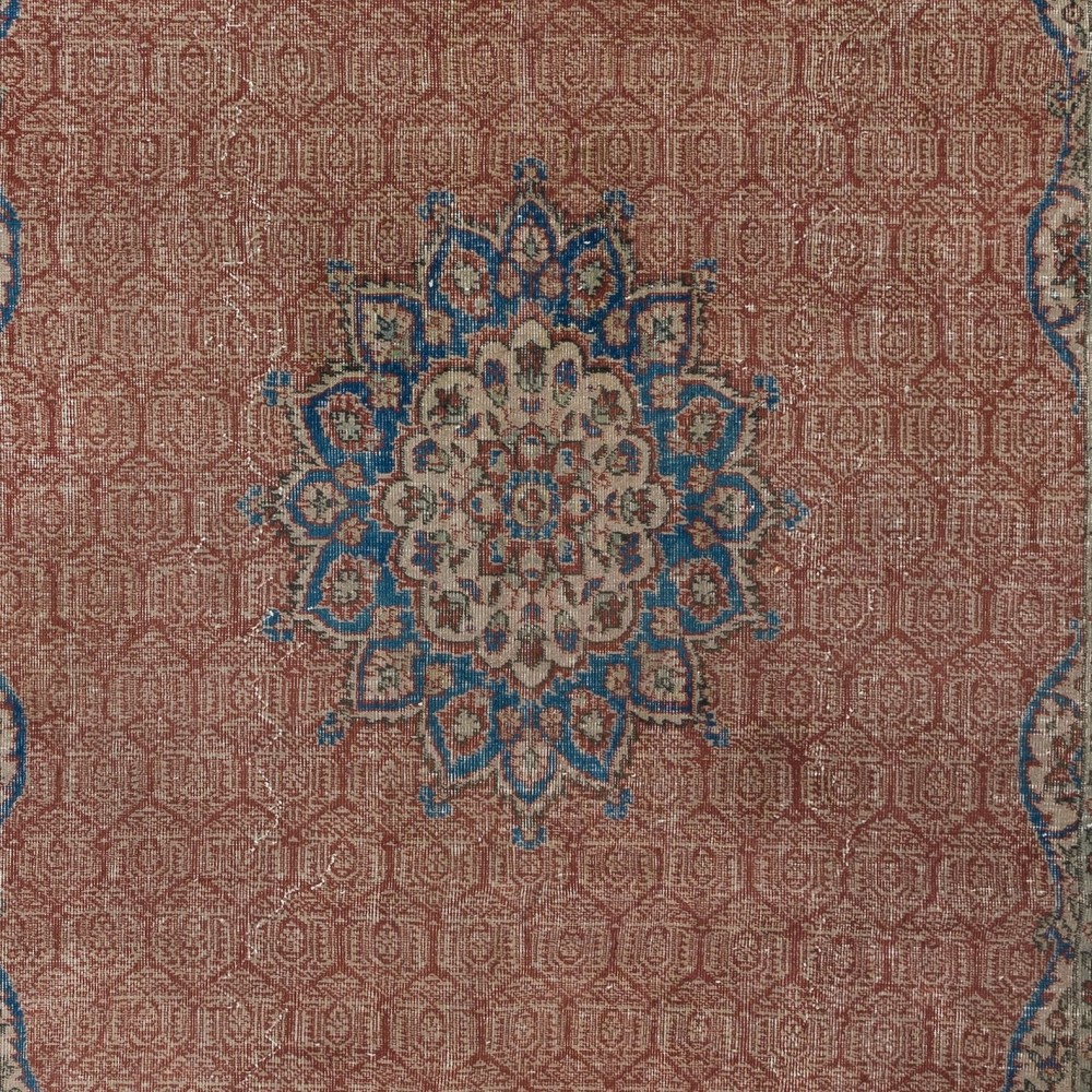 One of a Kind Hand Knotted Vintage Area Rug, Traditional Turkish Carpet