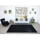 Plain Black Over-Dyed Turkish Area Rug, Handmade Vintage Large Carpet for Living Room Decor