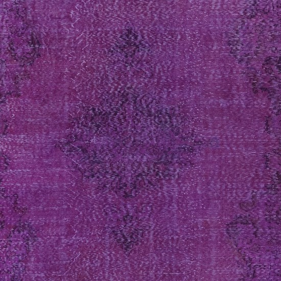 Handmade Turkish Purple Area Rug, Contemporary Carpet, Modern Floor Covering
