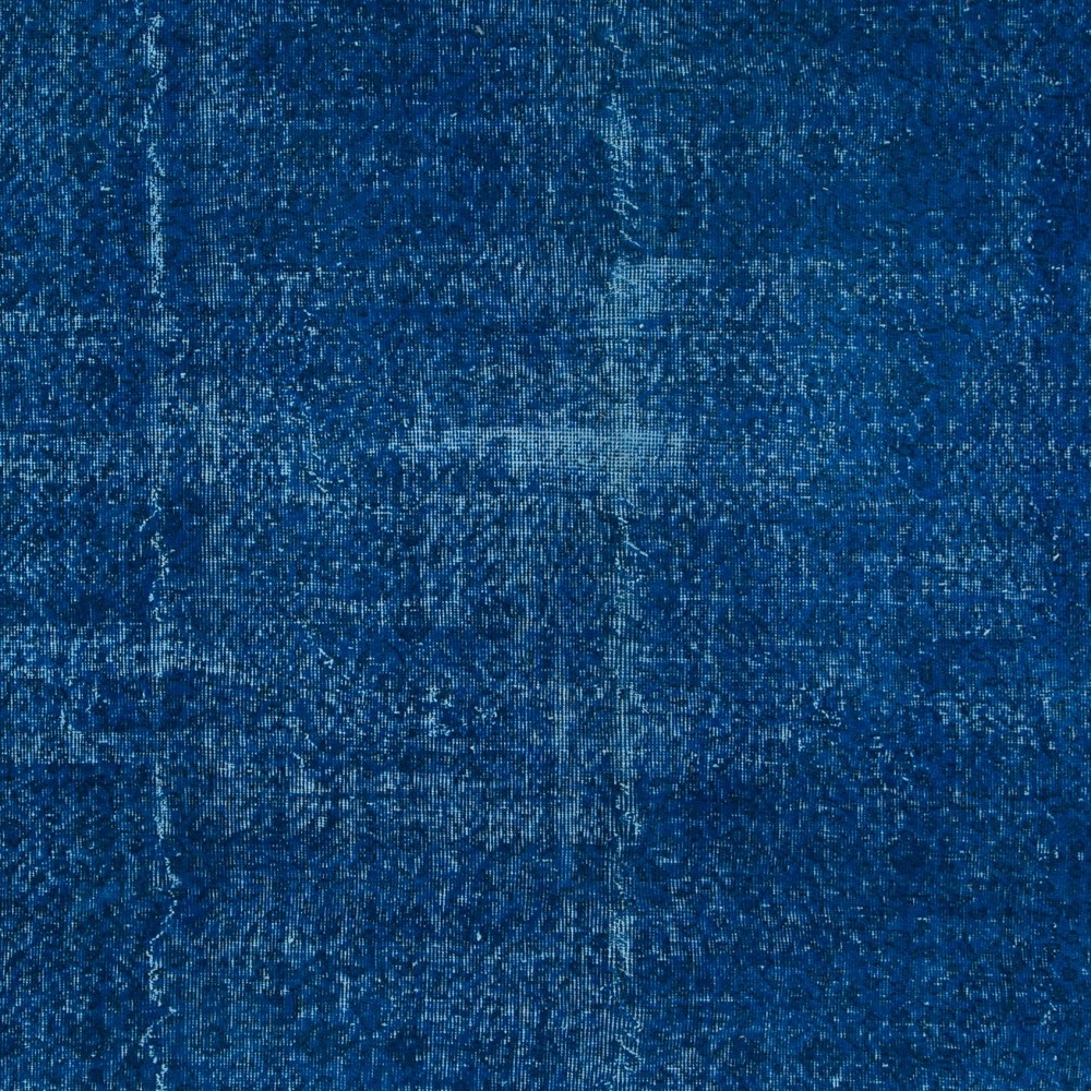 Solid Blue Living Room Rug, Handmade Turkish Carpet for Outdoor, Modern Floor Covering
