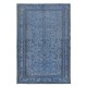 Modern Handmade Rug Overdyed in Blue, One-of-a-kind Turkish Carpet