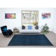 Royal Blue Handmade Area Rug from Turkey, Solid Navy Blue Overdyed Carpet, Contemporary Dark Blue Living Room Carpet