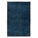 Royal Blue Handmade Area Rug from Turkey, Solid Navy Blue Overdyed Carpet, Contemporary Dark Blue Living Room Carpet