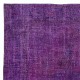 Handmade Turkish Area Rug in Purple & Violet Colors, Ideal for Contemporary Interiors