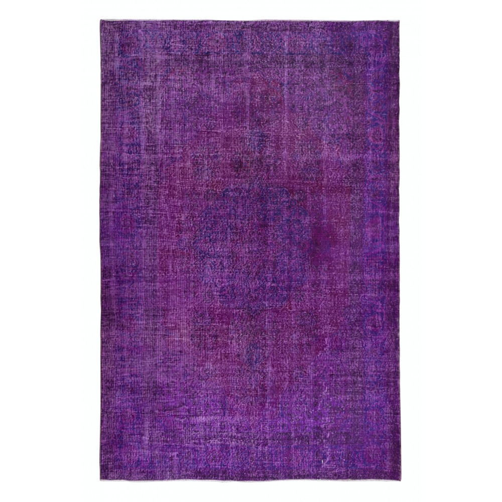 Handmade Turkish Area Rug in Purple & Violet Colors, Ideal for Contemporary Interiors