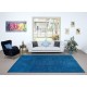 Plain Solid Blue Handmade Turkish Rug for Living Room, Entrance, Bedroom, Dining Room & Kids Room