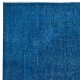 Plain Solid Blue Handmade Turkish Rug for Living Room, Entrance, Bedroom, Dining Room & Kids Room